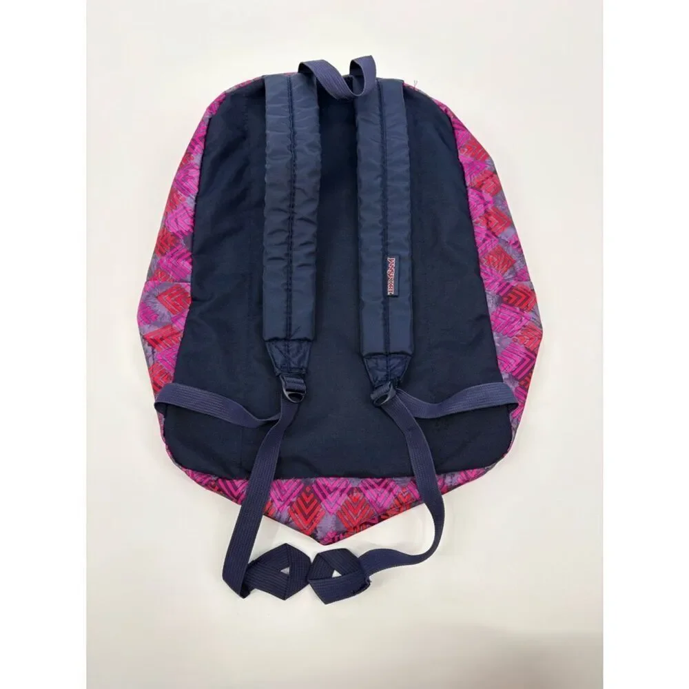 Jansport Purple and Pink Chevron Pattern Backpack